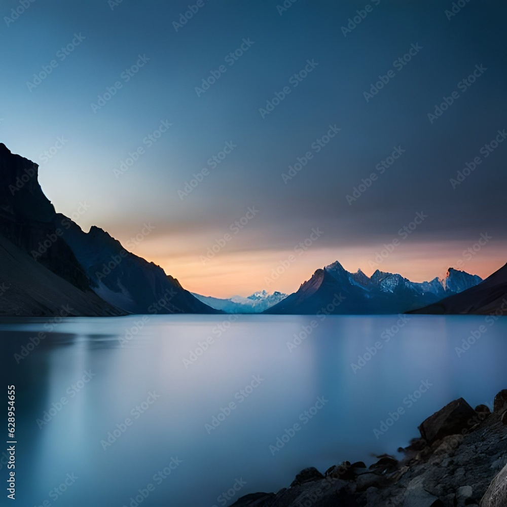Fototapeta premium sunrise over the mountains generated by AI