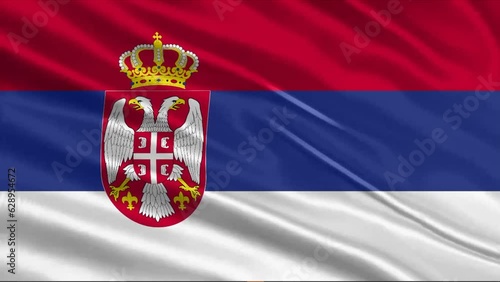 waving flag serbia photo