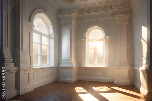 White walls with sunlight shining through