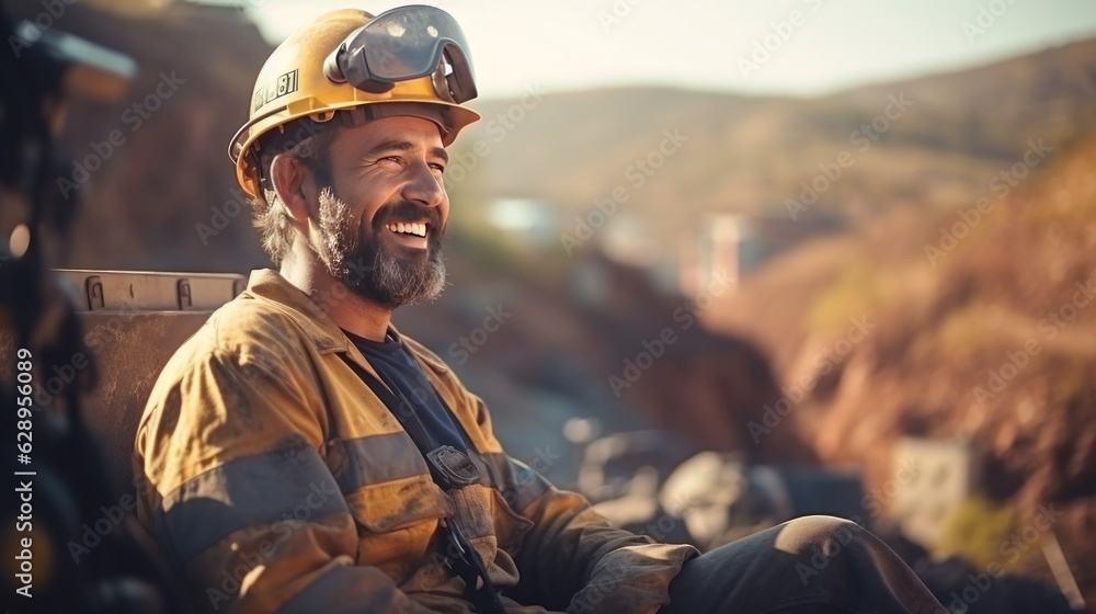 Engineer man Technician Workers on mining district Engineer man Technician Workers on mining district