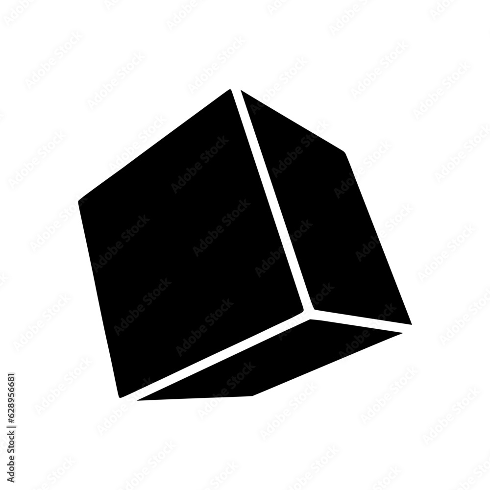 Cube Glyph icon isolated on white background Cube Glyph icon isolated on white background