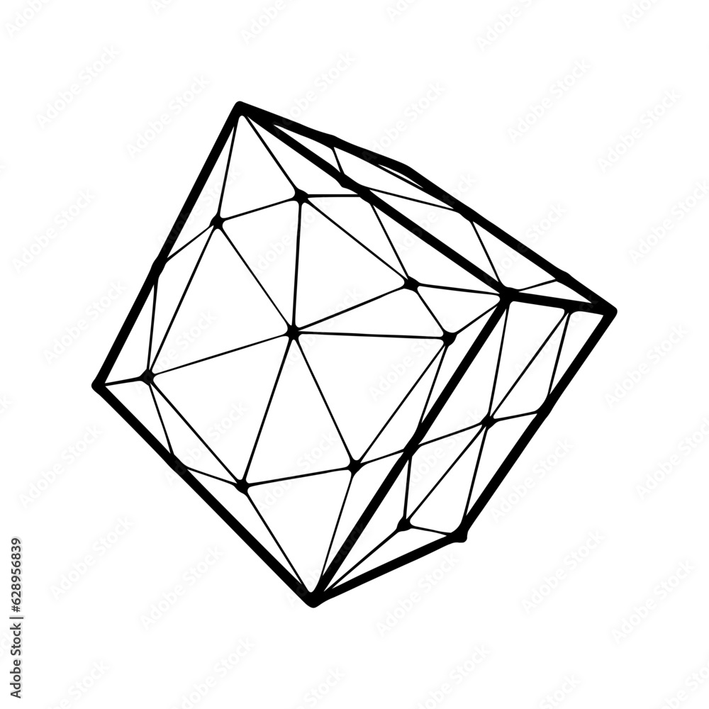 Cube polygonal icon isolated on white background Cube polygonal icon isolated on white background