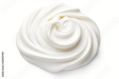 Leinwand Poster Closeup of soft vanilla creamy dessert