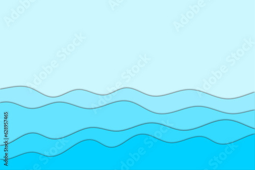 Blue Paper Cut Background Illustration