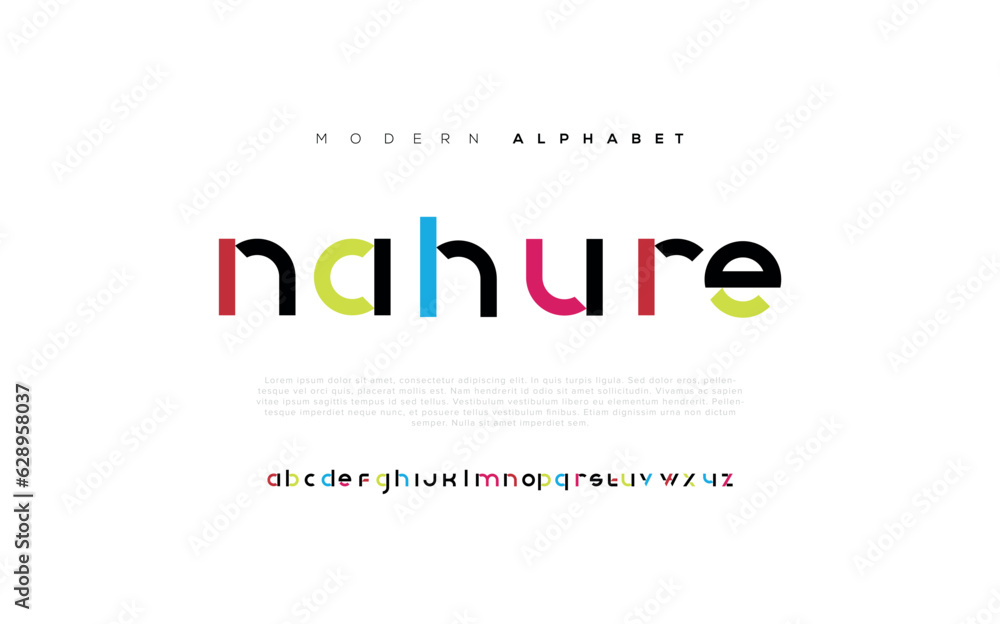 Modern minimal abstract alphabet fonts. Typography technology, electronic, movie, digital, music, future, logo creative font. vector illustration Modern minimal abstract alphabet fonts. Typography technology, electronic, movie, digital, music, future, logo creative font. vector illustration