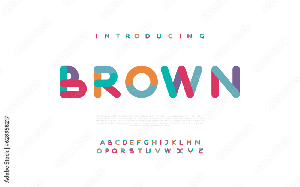 Brown Modern abstract digital alphabet font. Minimal technology typography, Creative urban sport fashion futuristic font and with numbers. vector illustration Brown Modern abstract digital alphabet font. Minimal technology typography, Creative urban sport fashion futuristic font and with numbers. vector illustration