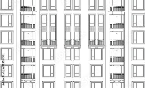 Is an isometric 3D illustration of an architectural apartment facade