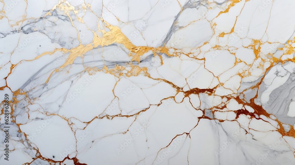 Exquisite Image of a Rich Luxury White Gold Marbled Abstract Background with Lustrous Swirls. Generative Ai. 