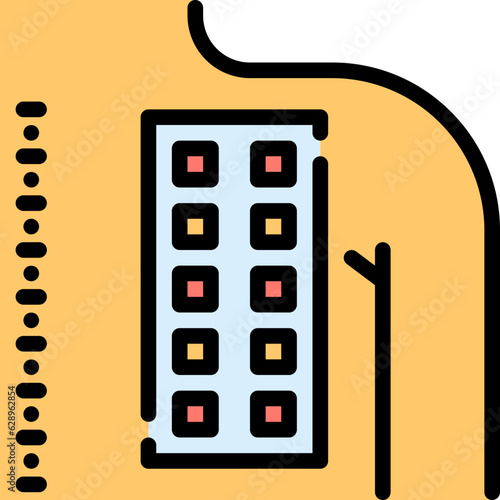 patch allergy test on back color style icons