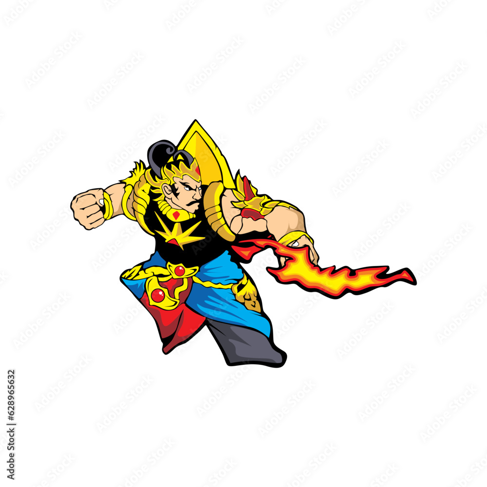 Cartoon character: flying up into the sky with a flame in its hand: vector Cartoon character: flying up into the sky with a flame in its hand: vector