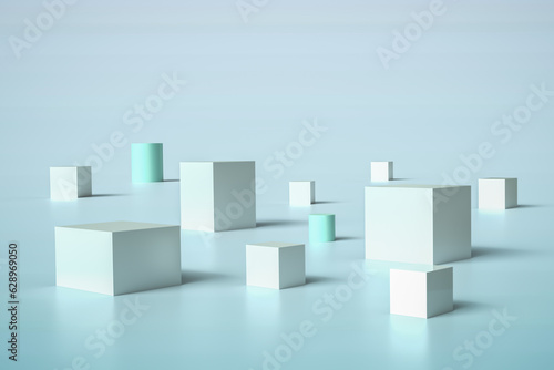 Vector composition of 3d cubes and symmetrical object hd wallpaper design