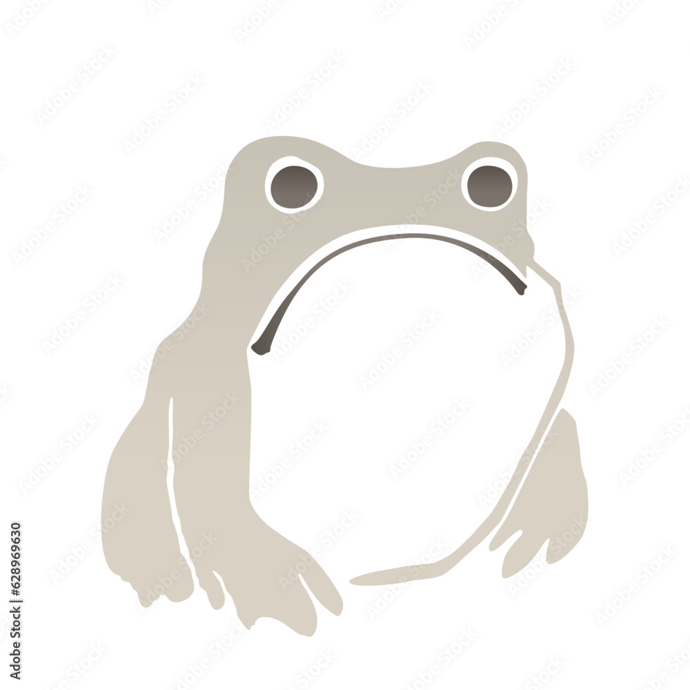 Εκτύπωση καμβά A frog is sitting on the ground