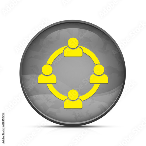 Communication concept icon on classy splash black round button illustration