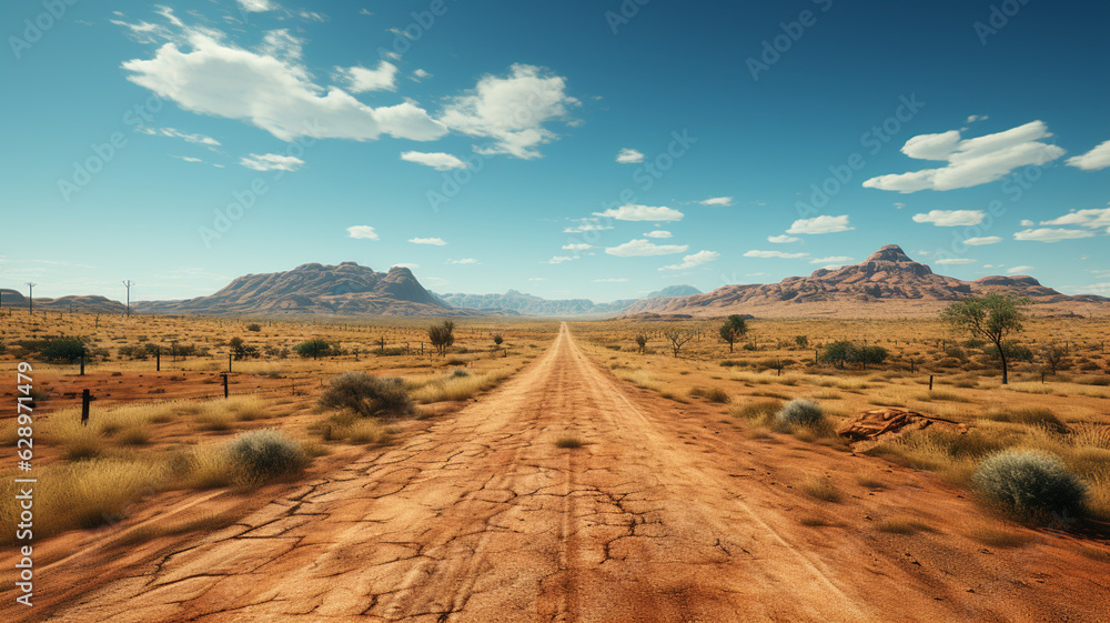 the road through the desert.generative ai