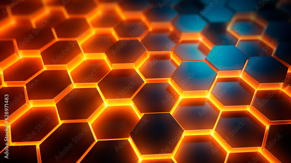 abstract hexagon background. Generative AI abstract hexagon background. Generative AI