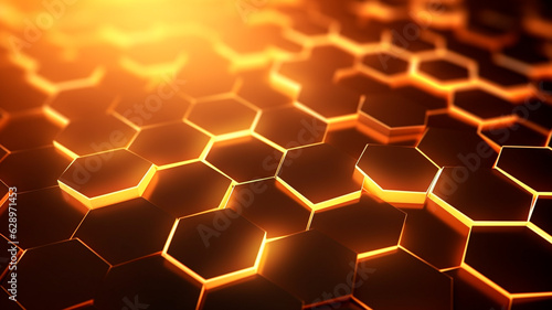 Fototapeta Naklejka Na Ścianę i Meble -  abstract hexagon background. Generative AI