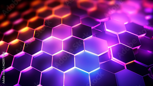abstract hexagon background. Generative AI
