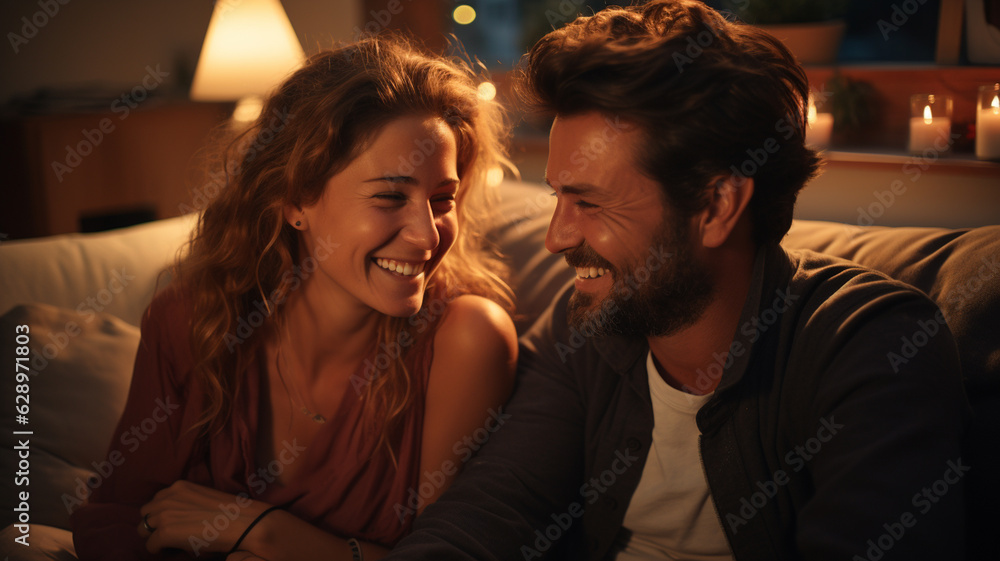 couple at home in a restaurant.generative ai couple at home in a restaurant.generative ai