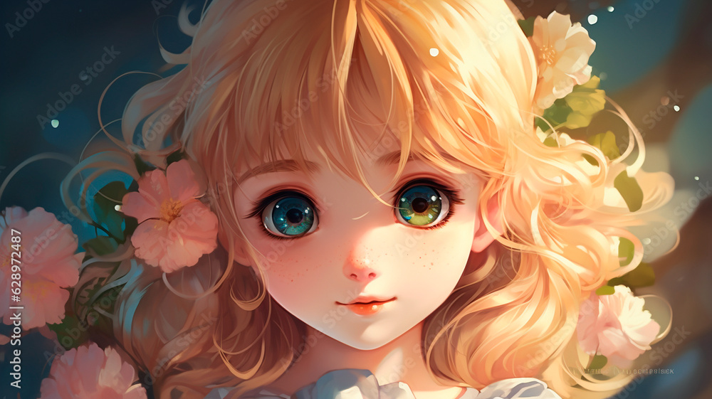 Cute anime girl. Generative AI Cute anime girl. Generative AI