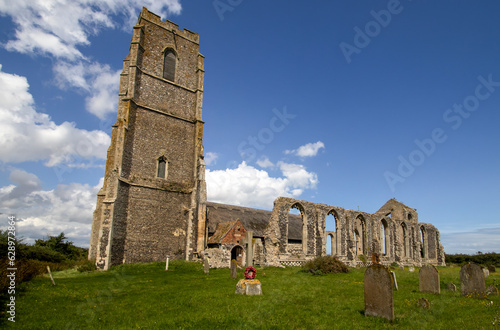 The partly damaged St Andrews Church in Covehithe, Suffolk, UK photo