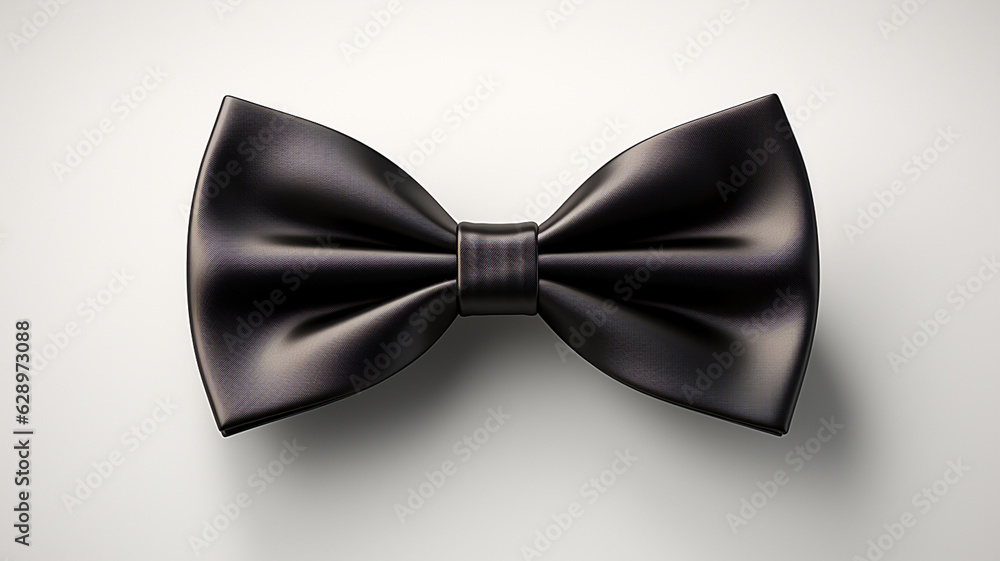black bow tie on white background with copy space.generative ai black bow tie on white background with copy space.generative ai