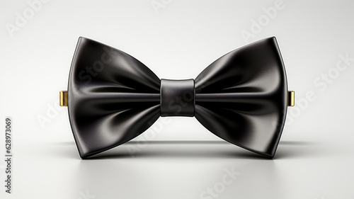 black bow tie on white background with copy space.generative ai