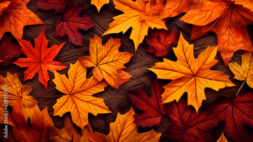 autumn leaves as background. Generative AI illustrator