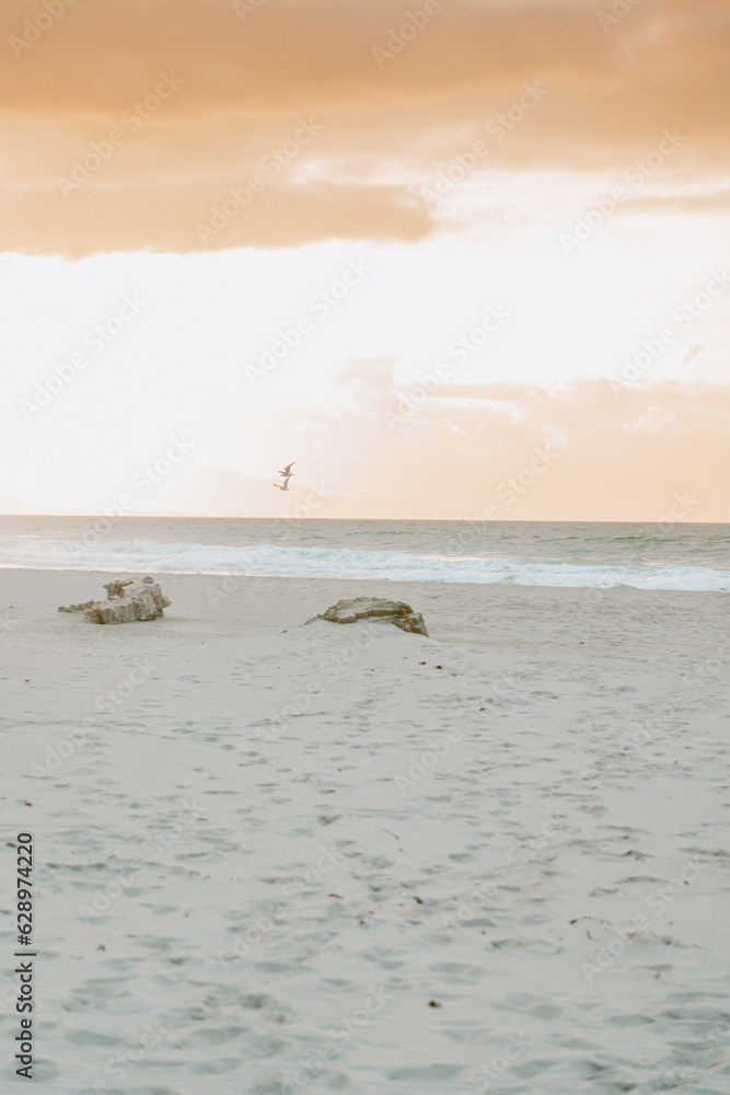 Fototapeta premium Fotografia Larga Exposicion de playa al atardecer