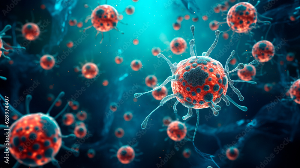 computer illustration of the viru. Generative AI