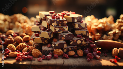 delicious chocolate with nuts.generative ai