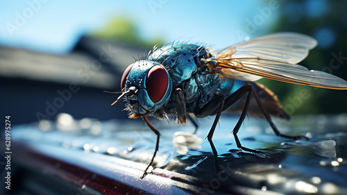 close up view of insect on the table.generative ai © S...