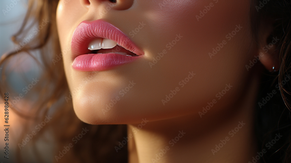 closeup of beautiful lips.generative ai closeup of beautiful lips.generative ai