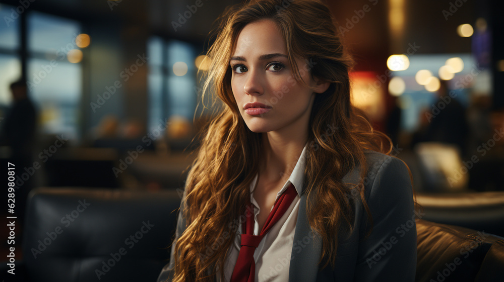 young businesswoman in the night club.generative ai young businesswoman in the night club.generative ai