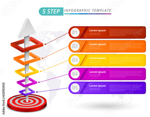 Target infographic design, business concept.