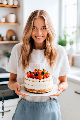 Picture-Perfect Cakes: A Joyful Woman Chef in a Scandinavian Kitchen