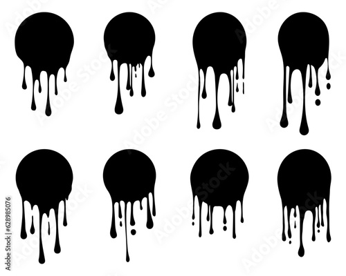 dripping black ink. vector illustration
