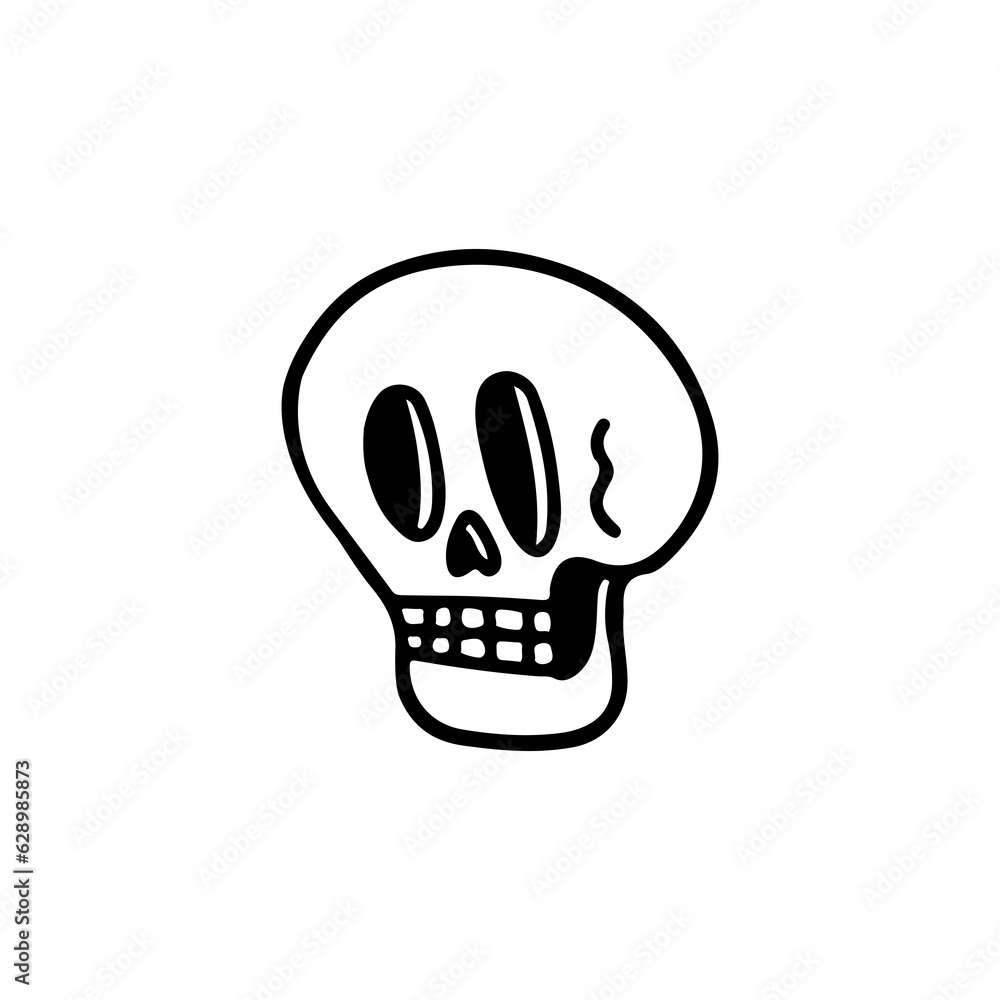 vector illustration doodle skull concept vector illustration doodle skull concept