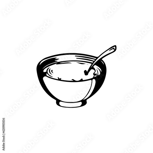vector illustration of a bowl of soup