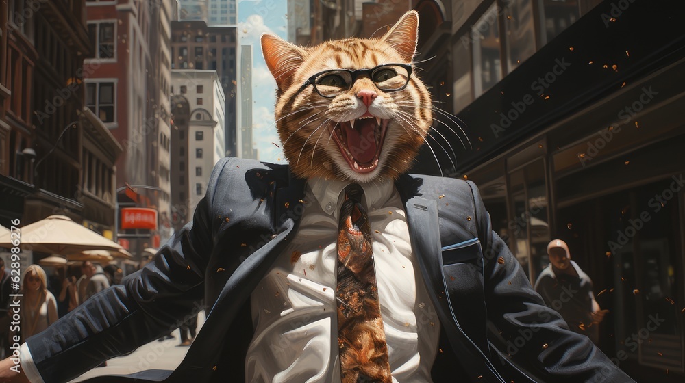 cat businessman
