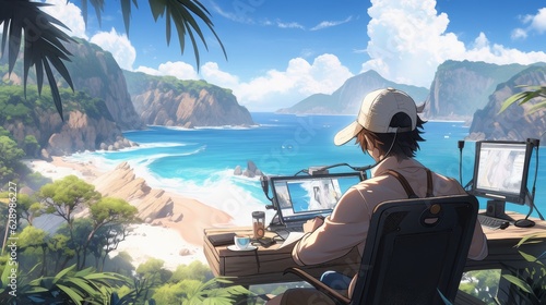 freelancer by the sea © Aliaksei