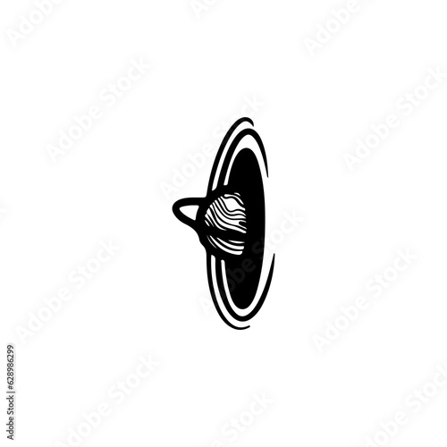 vector illustration of planet with hole concept