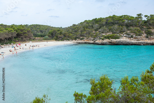 Beautiful beach with turquoise water on the island of Mallorca  Spain