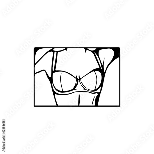 vector illustration of female breast