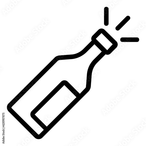 champagne bottle icon outline