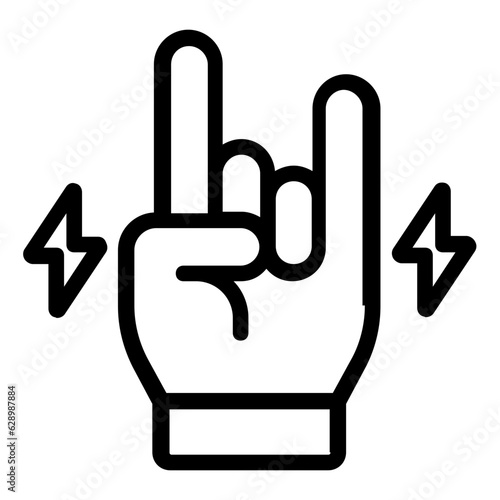 rock and roll icon outline