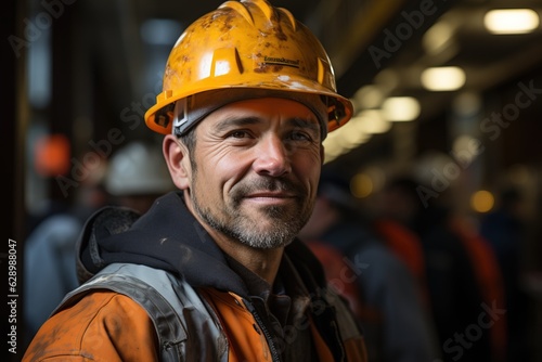 workman wearing protective ...