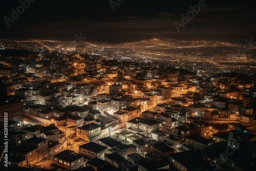Night time aerial view of Tijuana. Generative AI © Dante