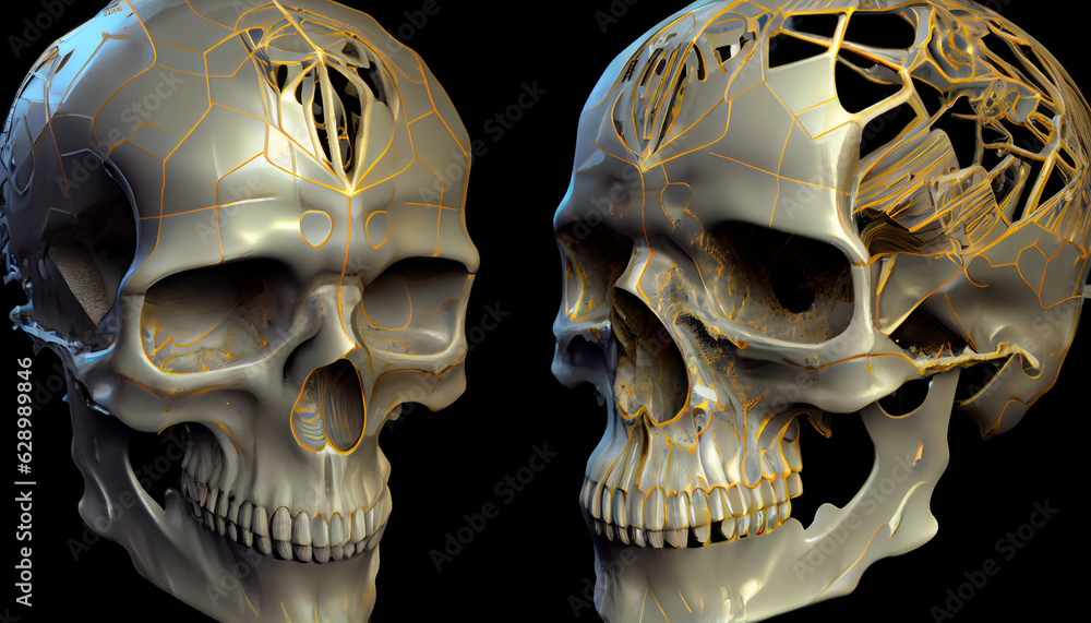 Naklejka premium biomechancial_filament_skull