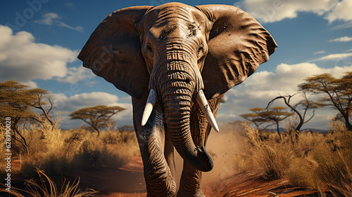 elephant in the wilderness in namibia, africa.generative ai