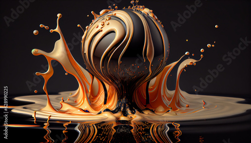 mesmerizing_liquid_flow_melting_on_sphere 